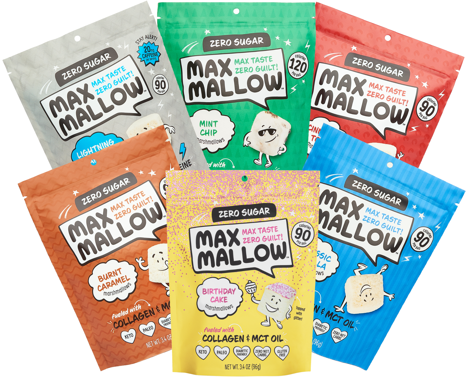 Max Mallow Sugar-Free Marshmallows Variety Bundle 6 Pack - Max Sweets