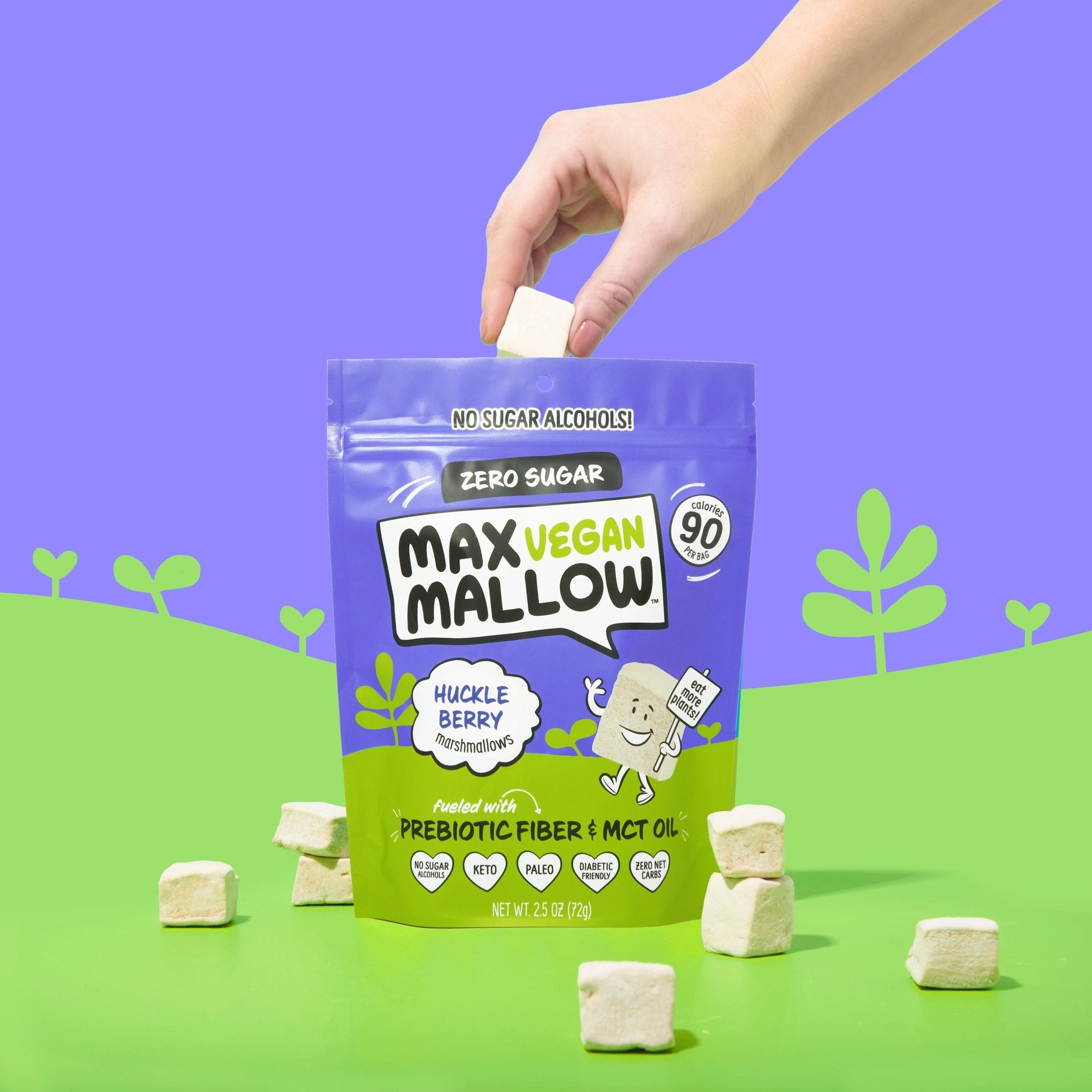 Vegan Huckleberry Sugar-Free Marshmallows - Max Sweets